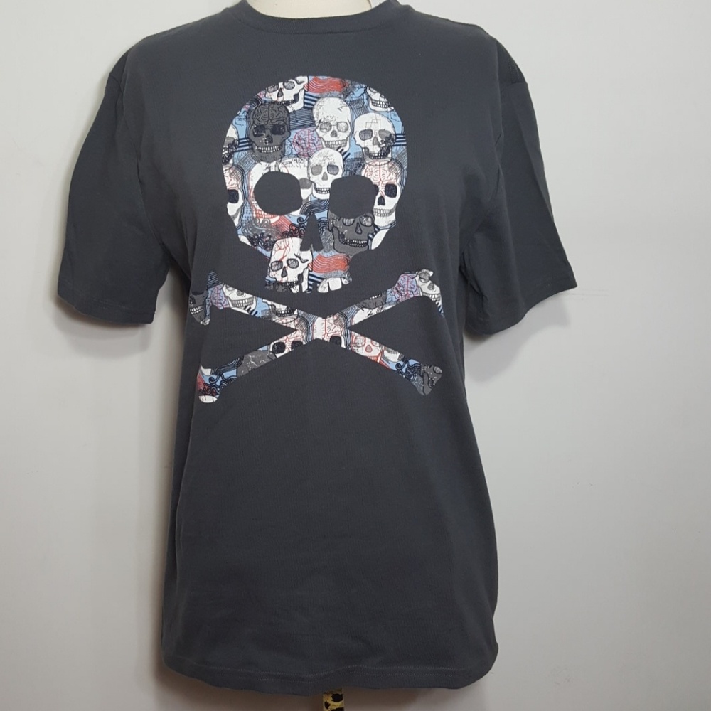 NWT GAP Kid's Grey Skull T-shirt XXL 14-16